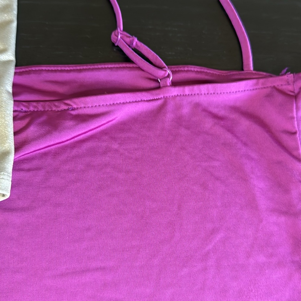 Express Women’s Body Contour Crop stretch Tops Color Cranberry & Metalli… - Picture 10 of 14